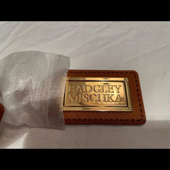 Badgley Mishka Two-Tone Leather Satchel Handbag - Picture 7 of 12